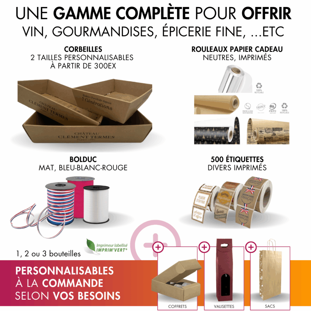 Gamme d'emballage pour offrir vos bouteilles