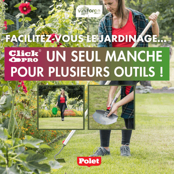 “Avant, j’utilisais cinq outils différents qui prenaient de la place dans mon abri. Aujourd’hui, j’ai un seul manche et plusieurs éléments à clipser… et un véritable gain de place.”